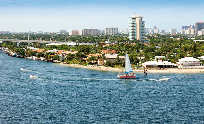 Strandhuisjes aan de kust van Fort Lauderdale