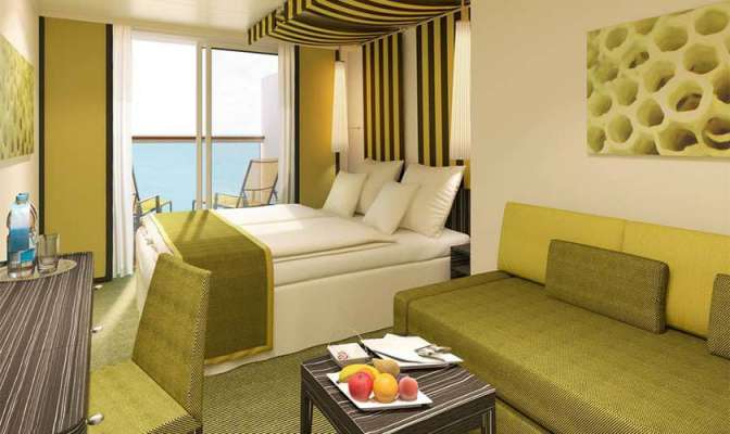 Luxe hut van rederij AIDA met balkon